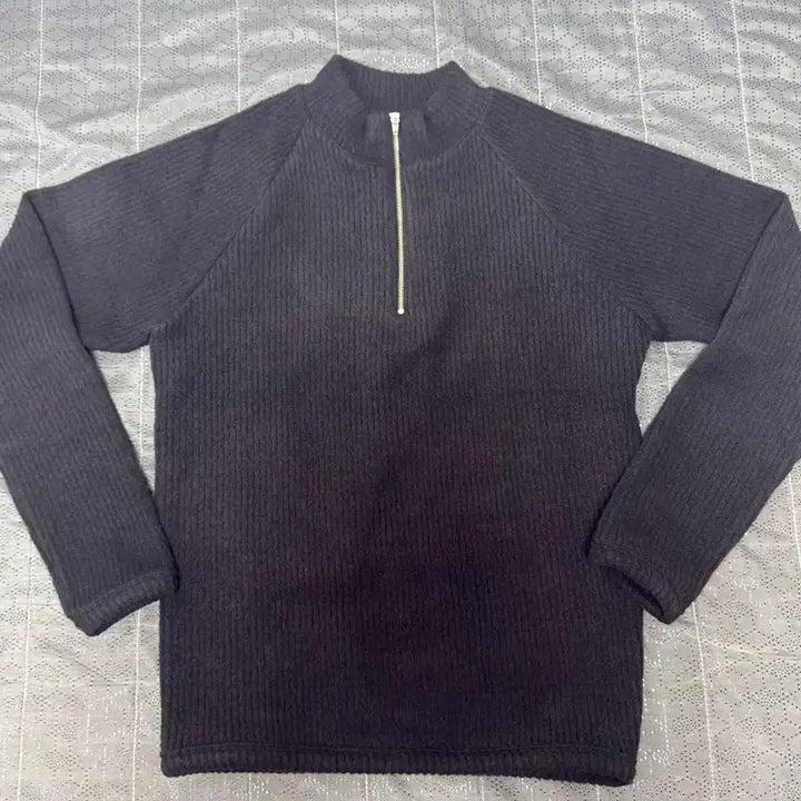 [BUNJANG] Muscle Fit Ribbed Knit Half Zip Up / (새상품)머슬핏 기모 골지 하프 니트 집업