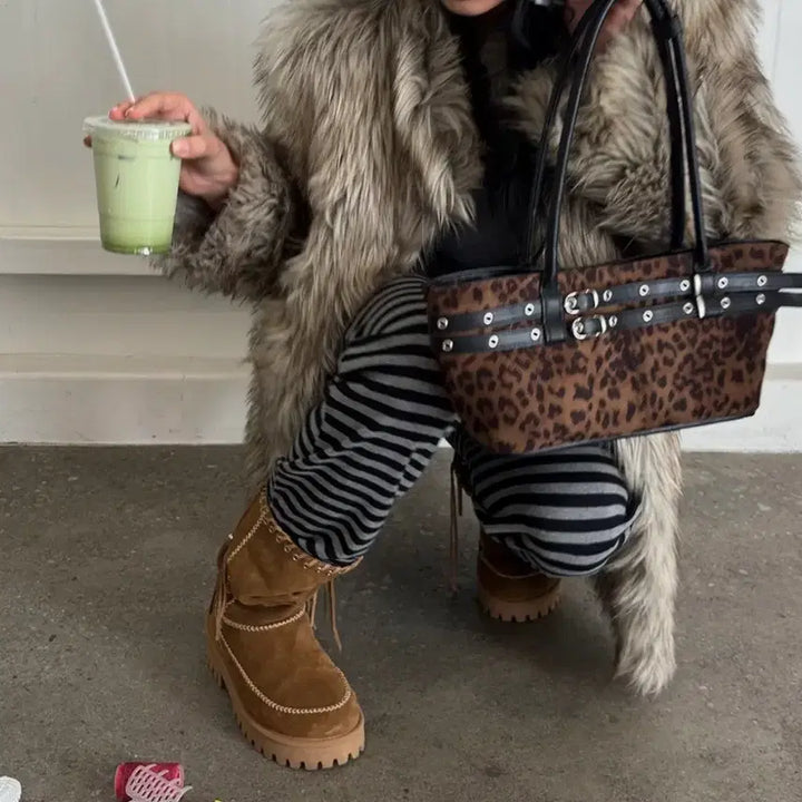 [BUNJANG] Yeomim Leopard Mini Belted Boat Bag / 여밈 숄더백 mini belted boat bag 레오파드 보트백