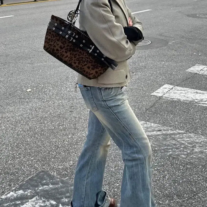 [BUNJANG] Yeomim Leopard Mini Belted Boat Bag / 여밈 숄더백 mini belted boat bag 레오파드 보트백