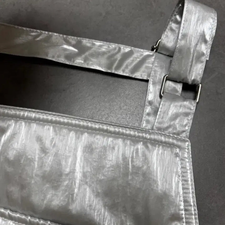 [BUNJANG] Usoomy Silver Shining Layered Apron / 실버 샤이닝 패딩 방수 앞치마 새상품