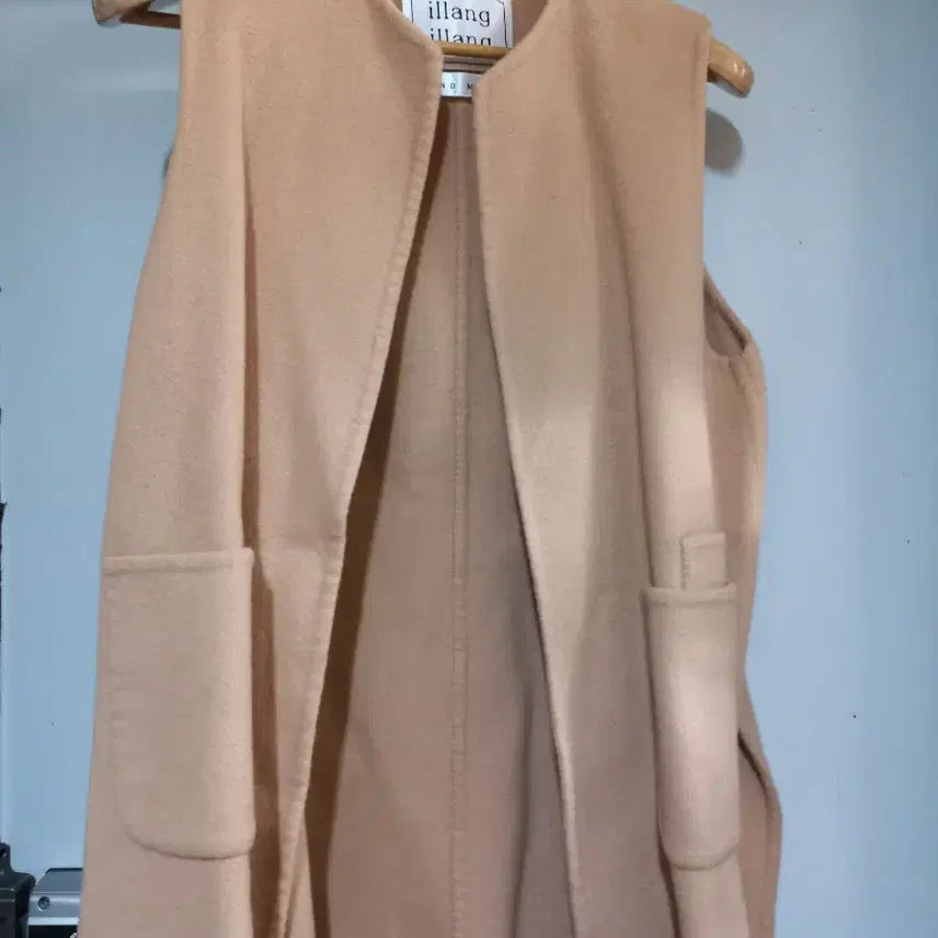 [BUNJANG] illang illang Handmade Beige Long Vest / illang illang 핸드메이드  롱조끼