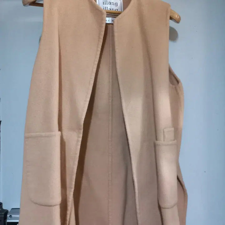 [BUNJANG] illang illang Handmade Beige Long Vest / illang illang 핸드메이드  롱조끼