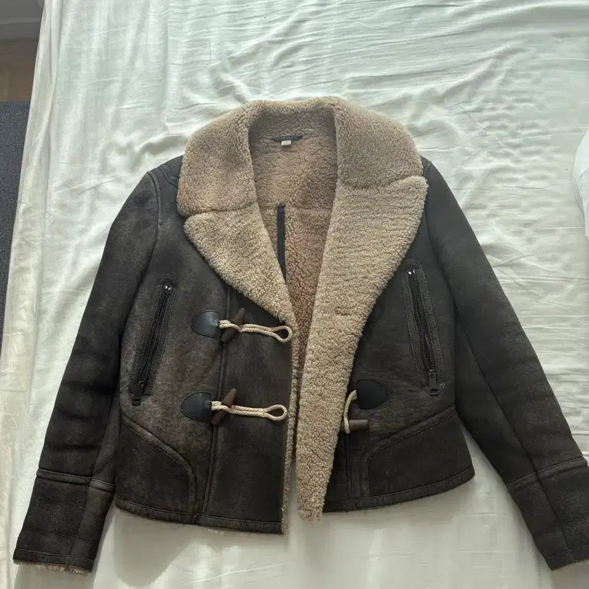 [BUNJANG] Burberry Mustang Short Coat Jacket / 버버리 무스탕 숏 코트 자켓