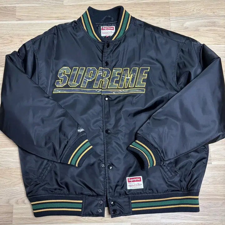 [BUNJANG] Supreme Mitchell & Ness Varsity Jacket Black / [XL]슈프림 미첼앤네스 바시티 자켓 블랙
