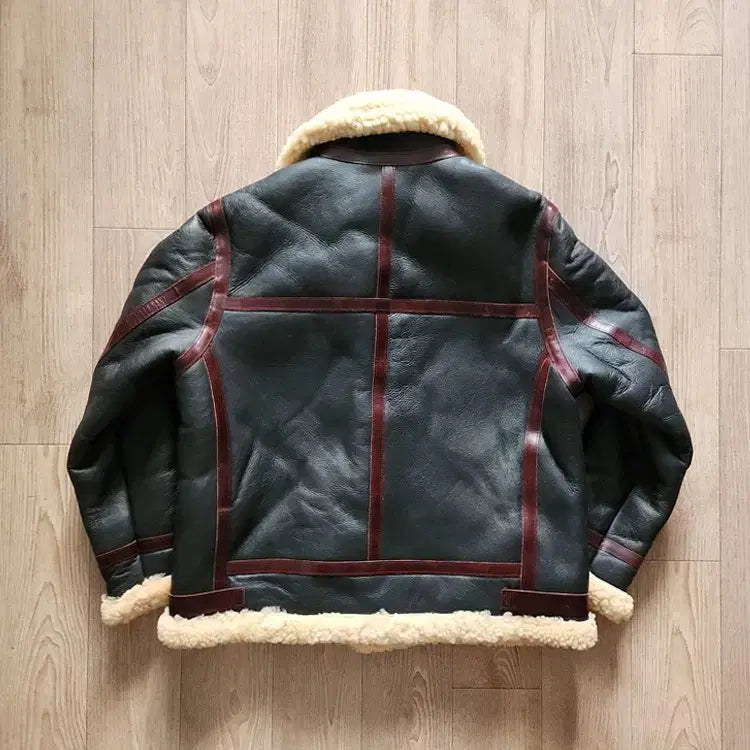 [BUNJANG] Black Shearling B-3 Mouton Jacket / 블랙 양가죽 B-3 무스탕 시어링 자켓