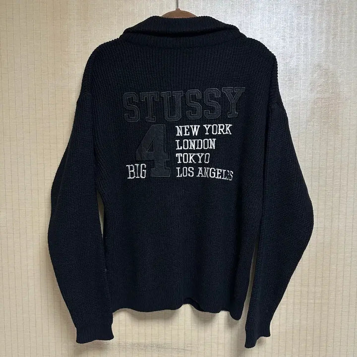 [BUNJANG] Stussy BIG 4 Knit Zip-Up Jacket / 90s 올드 스투시 BIG 4 니트 집업 L사이즈