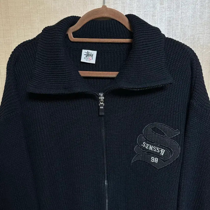 [BUNJANG] Stussy BIG 4 Knit Zip-Up Jacket / 90s 올드 스투시 BIG 4 니트 집업 L사이즈