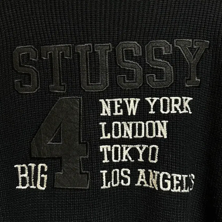 [BUNJANG] Stussy BIG 4 Knit Zip-Up Jacket / 90s 올드 스투시 BIG 4 니트 집업 L사이즈