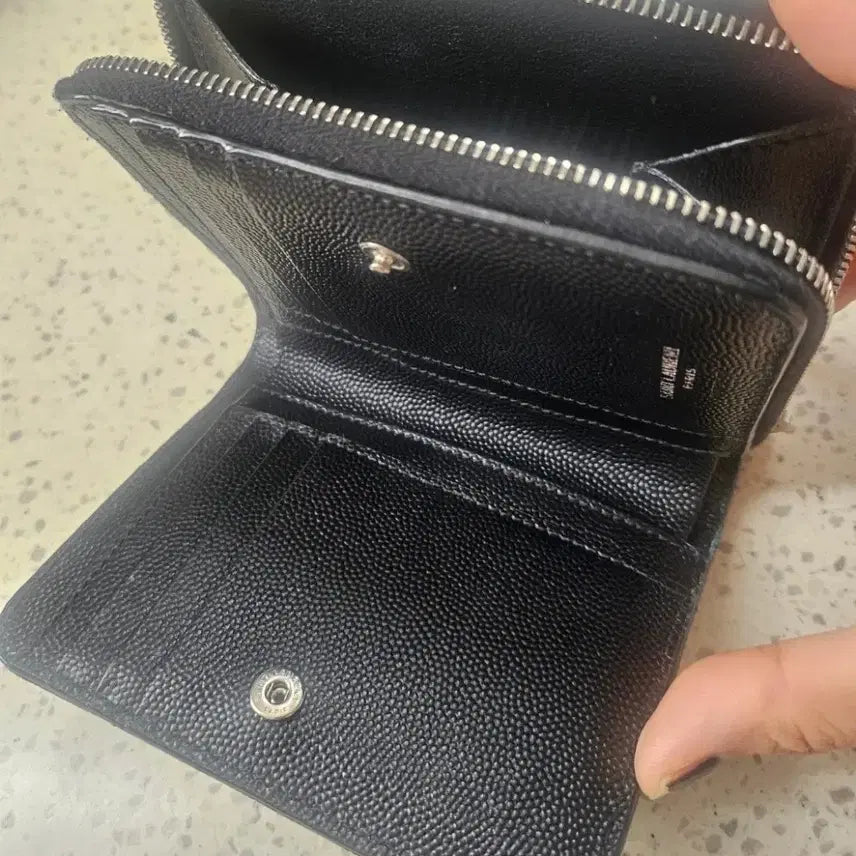 [BUNJANG] Saint Laurent Matelassé Wallet (Black) / 생로랑 마틀라세 반지갑 블랙(정품)