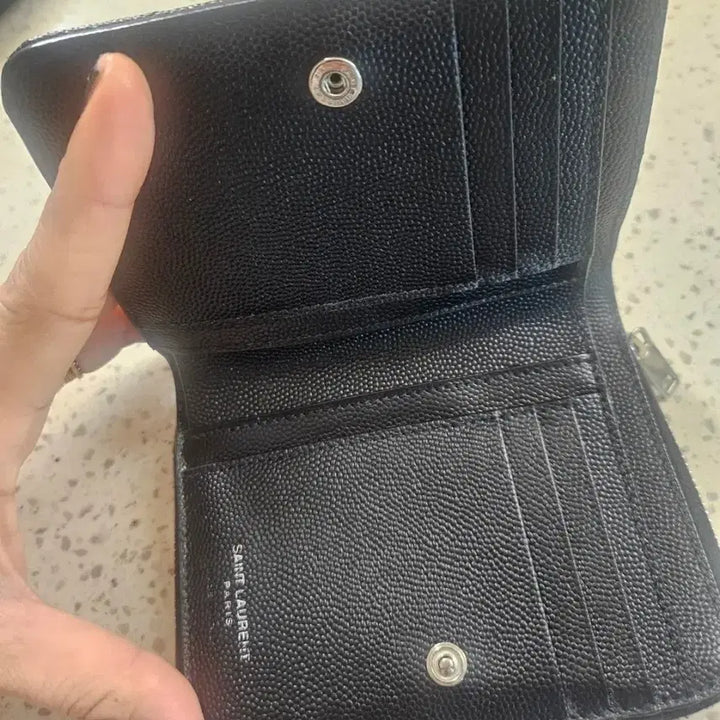 [BUNJANG] Saint Laurent Matelassé Wallet (Black) / 생로랑 마틀라세 반지갑 블랙(정품)