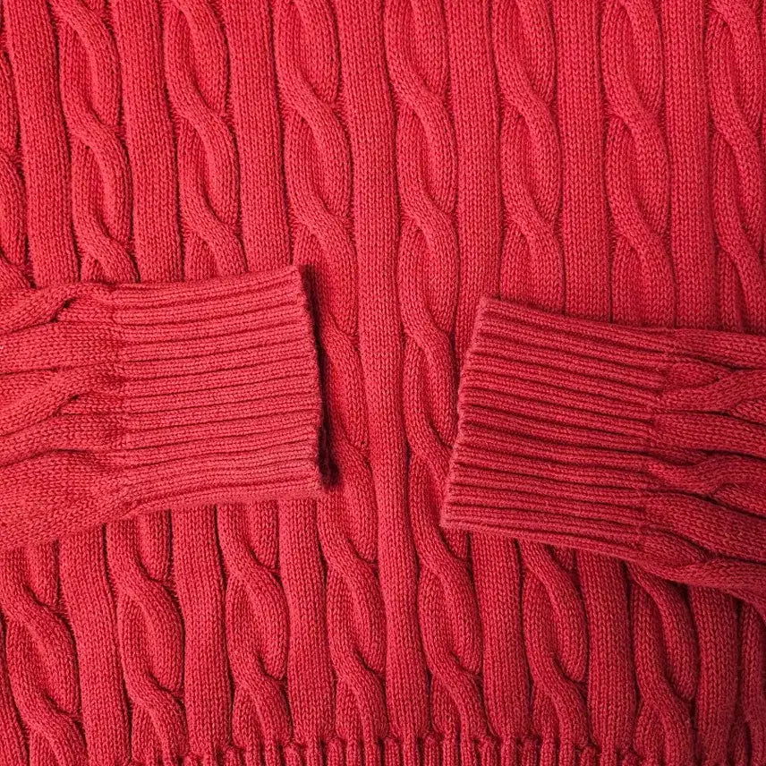 [BUNJANG] U.S. Polo Assn. Red Knit Sweater S / U.S.폴로 어쌔신 꽈배기 니트 레드 S