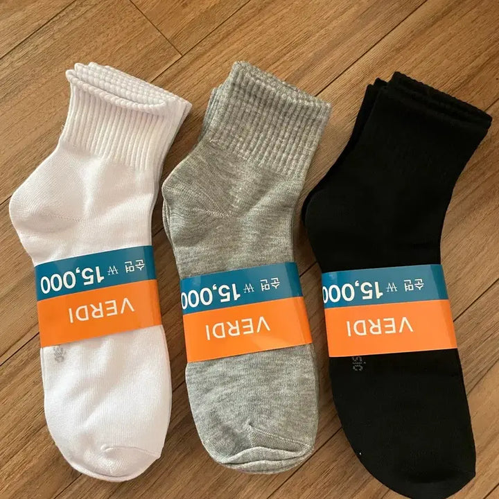 [BUNJANG] VERDI Socks Set (Black/White/Gray) / VERDI 삭스 양말 블랙/화이트/그레이 4개한세트