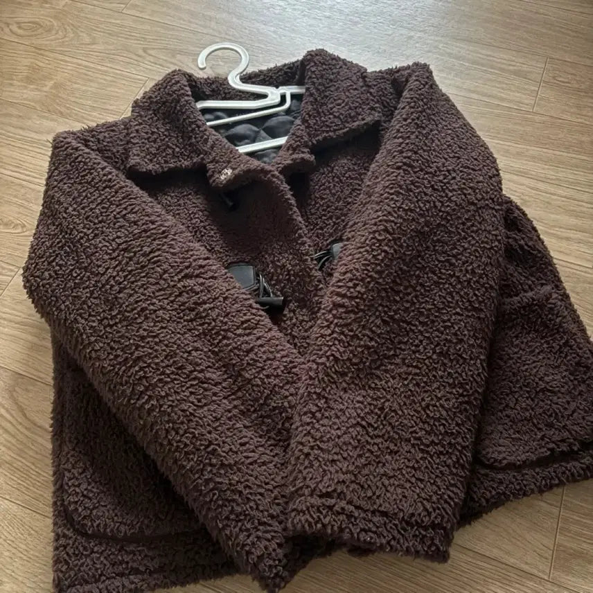 [BUNJANG] Brown Boar Coat Short Jacket / 뽀글이 떡볶이 코트 숏 자켓