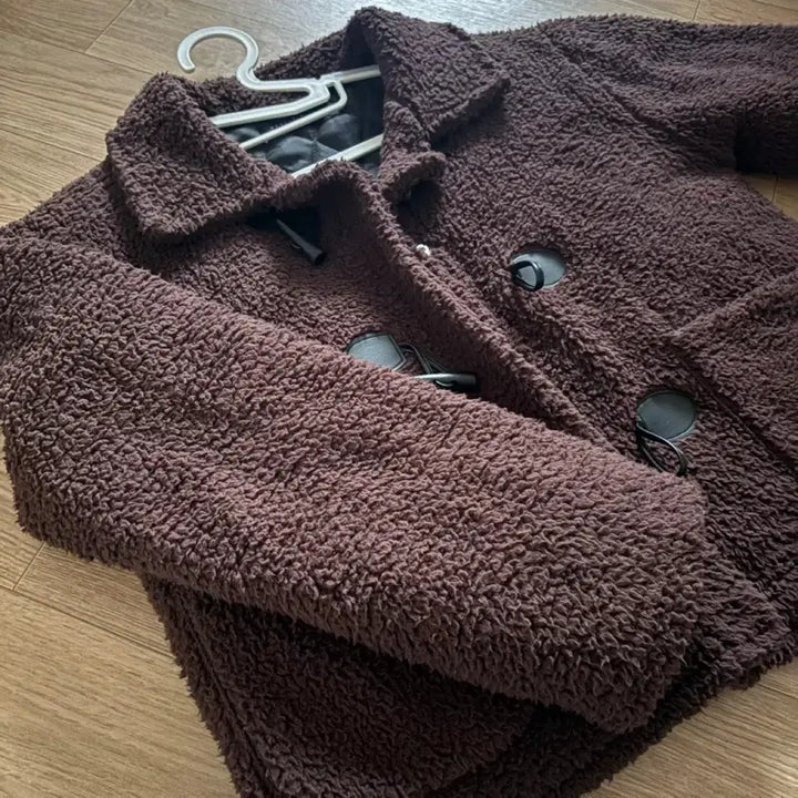 [BUNJANG] Brown Boar Coat Short Jacket / 뽀글이 떡볶이 코트 숏 자켓