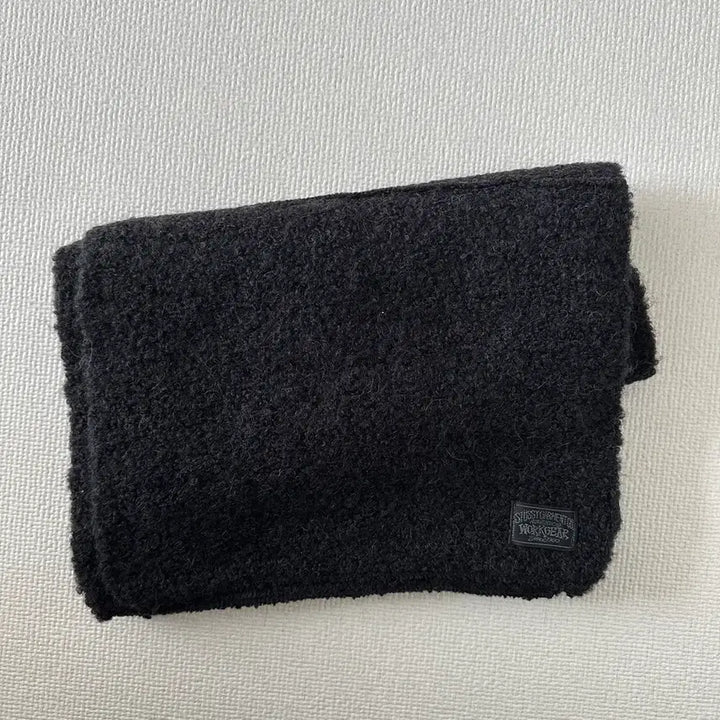 [BUNJANG] Stussy Black Mohair Muffler / Stussy 스투시 블랙 모헤어 머플러