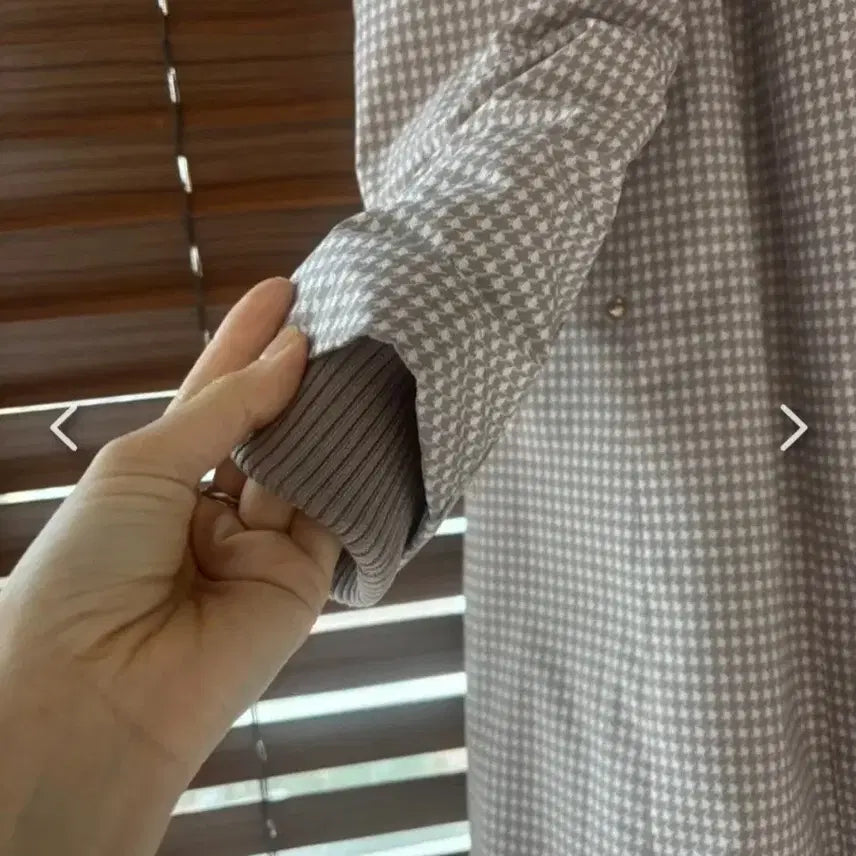 [BUNJANG] Karl Lagerfeld Houndstooth Pattern Hooded Padded Coat / 칼 라거펠트 후드 패딩 코트 견치 패턴