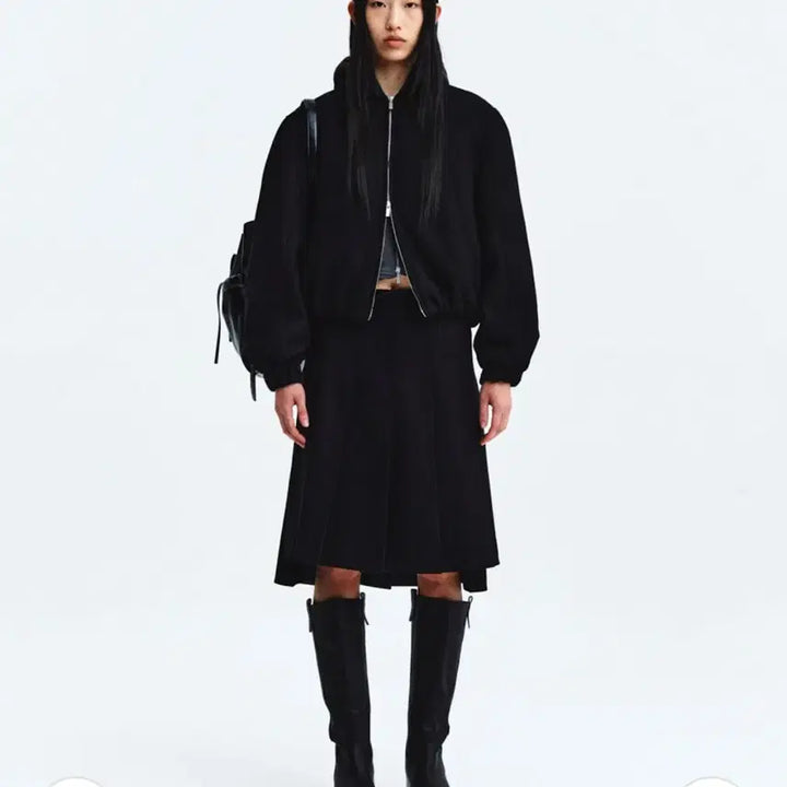 [BUNJANG] BB UNBALANCE Pleats Midi Skirt / UNBALANCE PLEATS MIDI SKIRT/BB