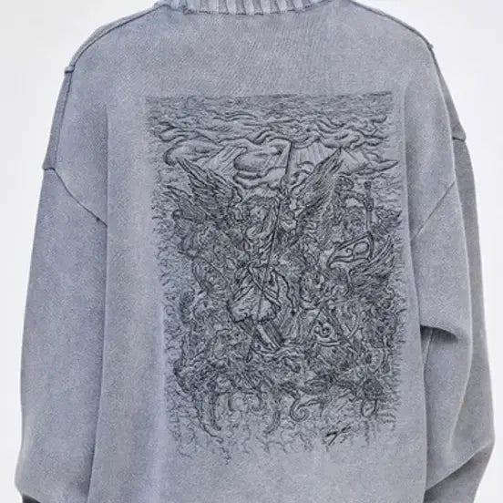 [BUNJANG] SONGZIO Gray Washing Oversized Cardigan / SONGZIO 송지오 그레이 워싱 오버 가디건