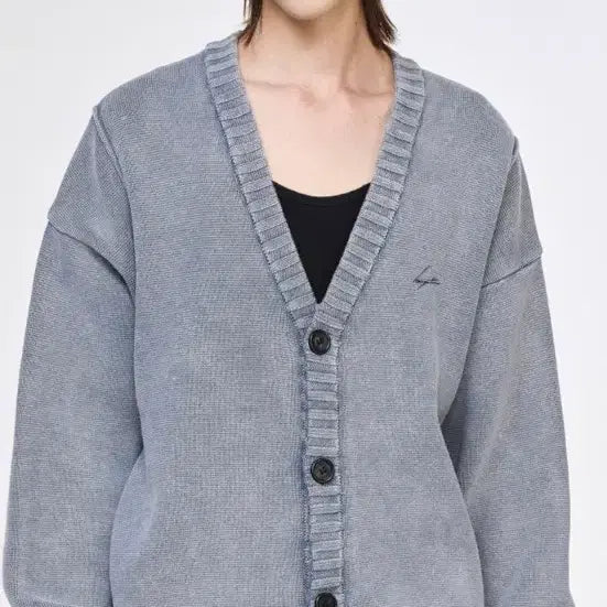 [BUNJANG] SONGZIO Gray Washing Oversized Cardigan / SONGZIO 송지오 그레이 워싱 오버 가디건