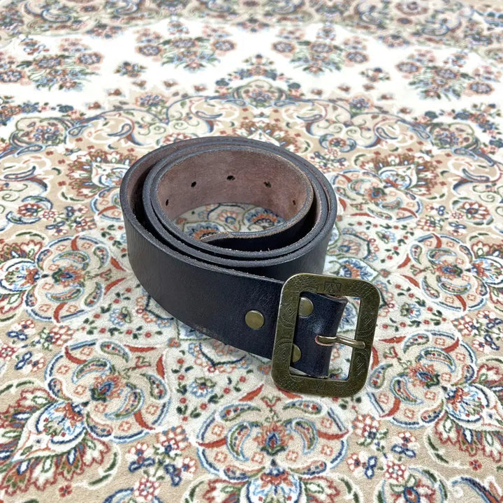 [BUNJANG] RRL Navajo Pattern Buckle Leather Belt / [B+등급 32] RRL 더블알엘 웨스턴스타일 나바호패턴버클 카우레더벨트
