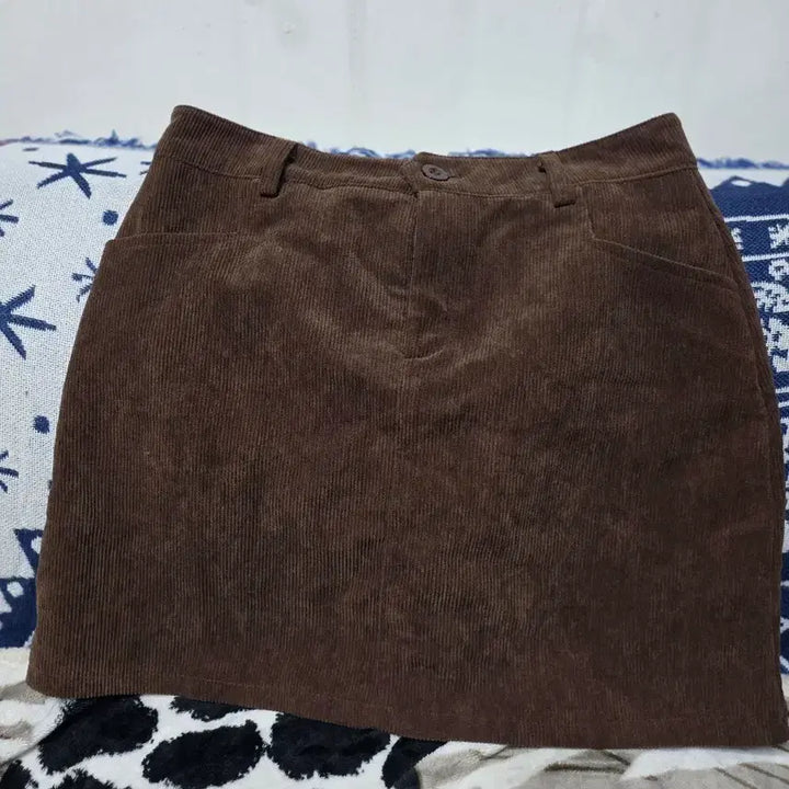 [BUNJANG] Brown Corduroy Mini Skirt / 브라운 코듀로이 미니스커트