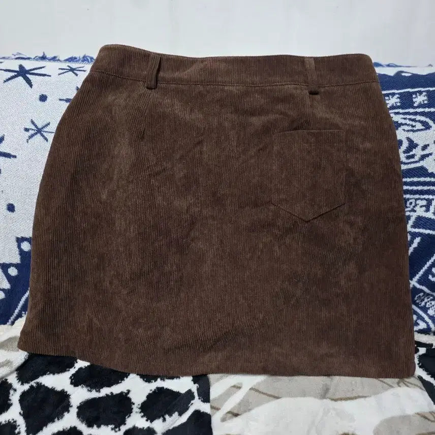 [BUNJANG] Brown Corduroy Mini Skirt / 브라운 코듀로이 미니스커트