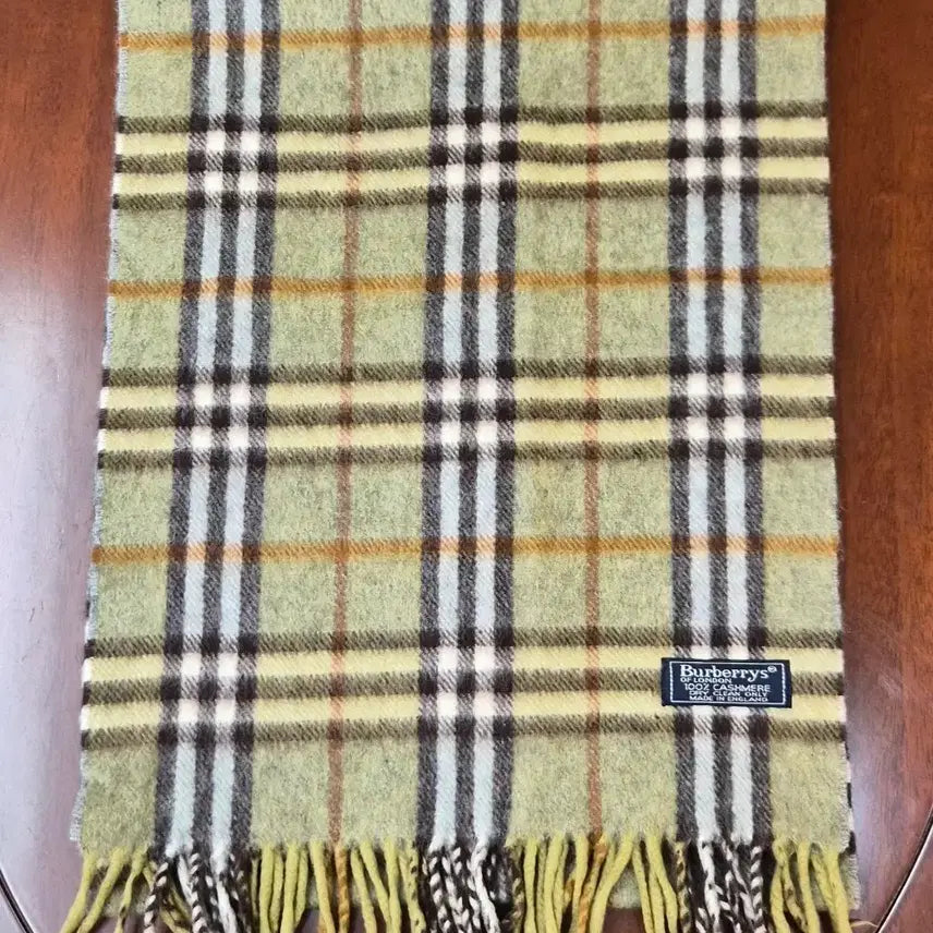 [BUNJANG] Burberry Cashmere Scarf Green Check / 버버리 캐시미어 머플러 그린 체크 정품 178cm