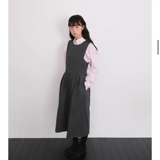 [BUNJANG] Moi Capri Long Dress Charcoal / 모의 카프리 롱 원피스