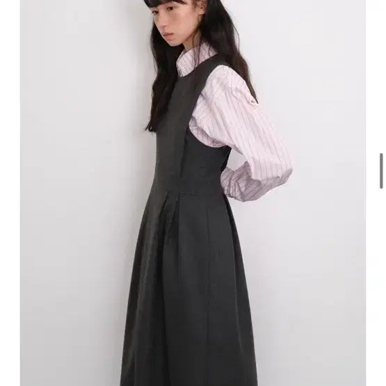 [BUNJANG] Moi Capri Long Dress Charcoal / 모의 카프리 롱 원피스