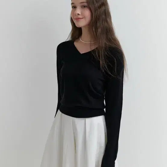 [BUNJANG] Riel V-neck Knit Black / (나중에 가격 인상)리엘  브이넥 니트 블랙