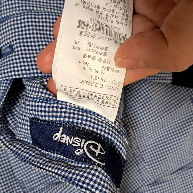 [BUNJANG] Disney Blue Checkered Women's Pants 30 / 디즈니 블루 체크무늬 여성 바지 30