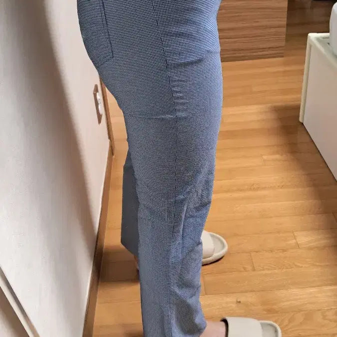 [BUNJANG] Disney Blue Checkered Women's Pants 30 / 디즈니 블루 체크무늬 여성 바지 30