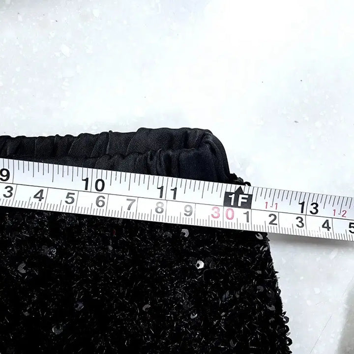 [BUNJANG] Vintage Sequin Long Skirt / 빈티지 스팽글 롱 스커트 블랙