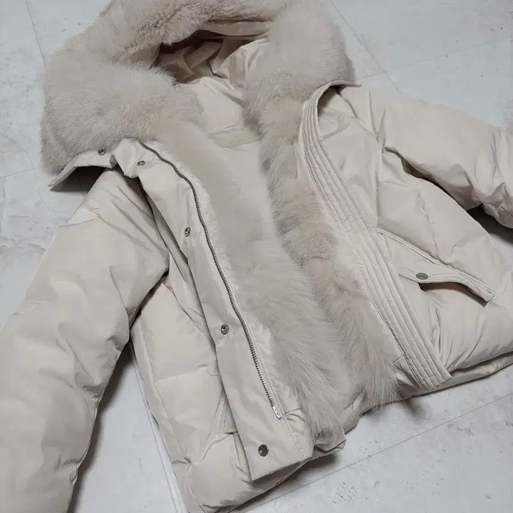 [BUNJANG] Real Fox Fur Goose Down Puffer Jacket / (원가39만 1회착용) 리얼폭스퍼 구스다운 패딩