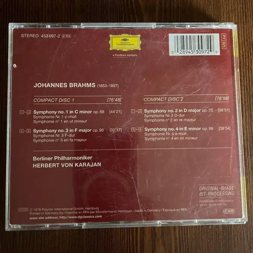 [BUNJANG] Herbert von Karajan Brahms Symphony Complete Collection 2CD / 카라얀 지휘, 브람스 심포니  전집 2CD