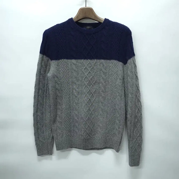 [BUNJANG] ZIOZIA Two-Tone Cable Knit Sweater / 지오지아 투톤 케이블 울니트 (95-100)