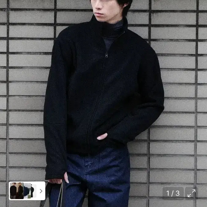 [BUNJANG] Divein Fleece Zip-up Jacket / 다이브인 플리스 집업 블랙 (1)