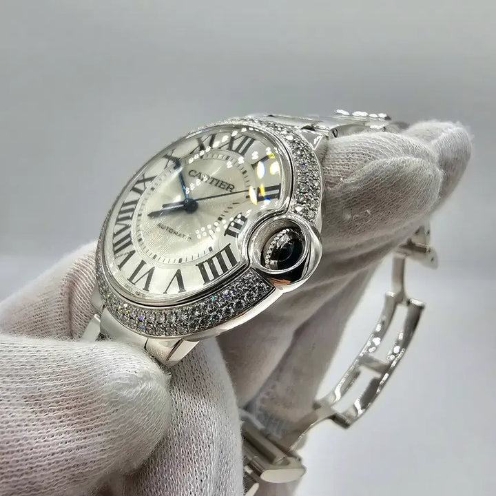 [BUNJANG] Cartier Ballon Bleu White Gold Diamond Bezel Watch / 까르띠에 발롱블루 화이트골드 다이아몬드 베젤