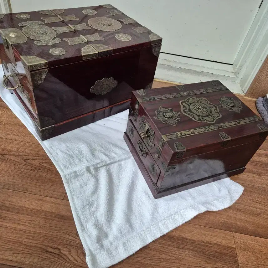 [BUNJANG] Antique Vanity Mirror (Set of 2) / 미니경대 옛날꺼 2개단가입니다