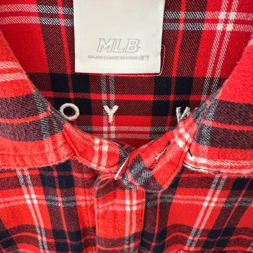 [BUNJANG] MLB New York Yankees Checkered Shirt XL / MLB 양키스체크셔츠(사이즈XL)