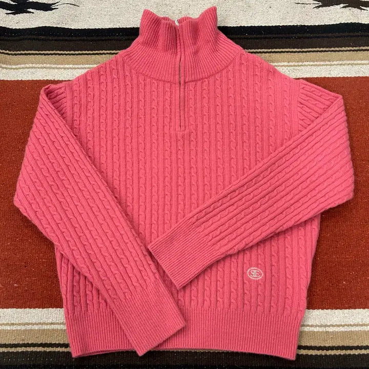 [BUNJANG] Cable Knit Half Zip-Up / 시엔느 하프집업 케이블 니트