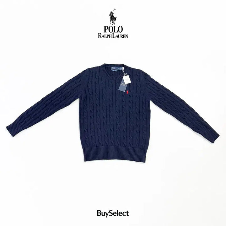 [BUNJANG] Polo Ralph Lauren Cable Knit Cotton Crewneck Sweater / [새상품/바배/100%정품]폴로 랄프로렌 케이블 니트 코튼 크루넥 스웨터
