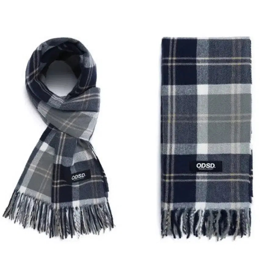 [BUNJANG] Odd Studio Navy Check Scarf / 오드스튜디오 네이비 체크 목도리