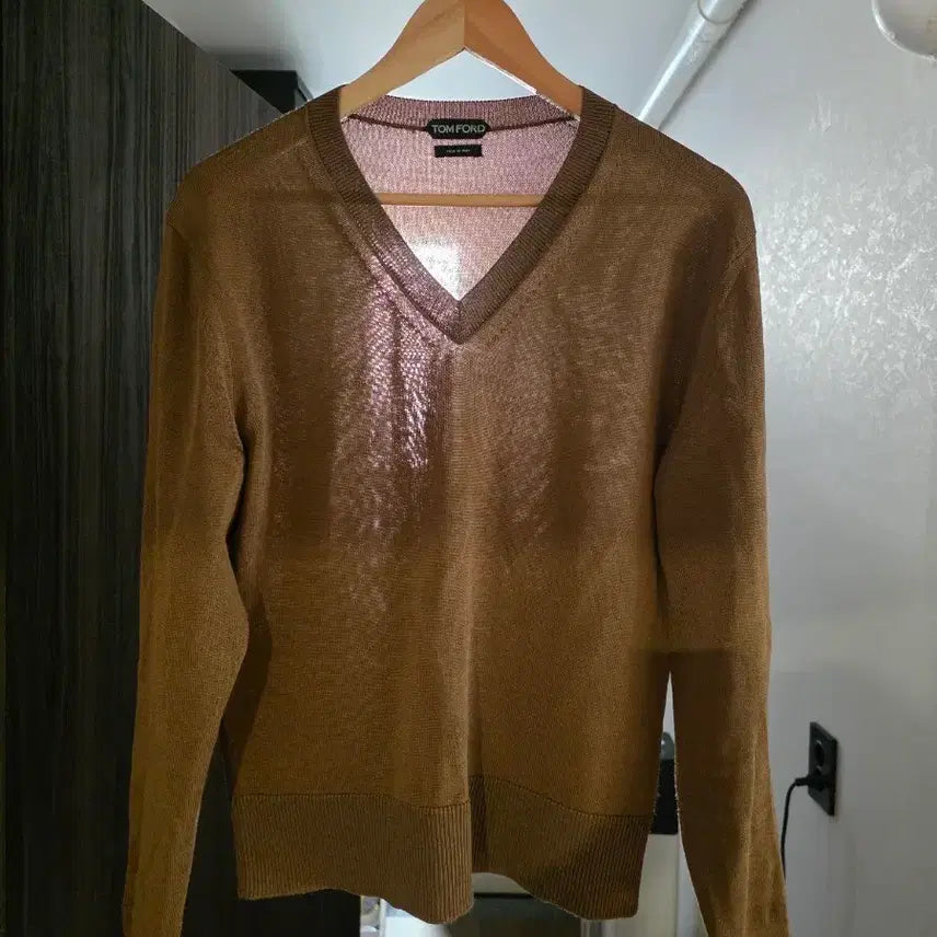 [BUNJANG] Tom Ford Brown Silk Wool Knit 48 / 톰포드 브라운 실크 울 니트 48