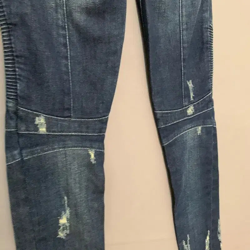 [BUNJANG] Balmain Distressed Biker Denim Jeans / 34 발망 데미지 바이커 스판 지퍼 데님 청바지
