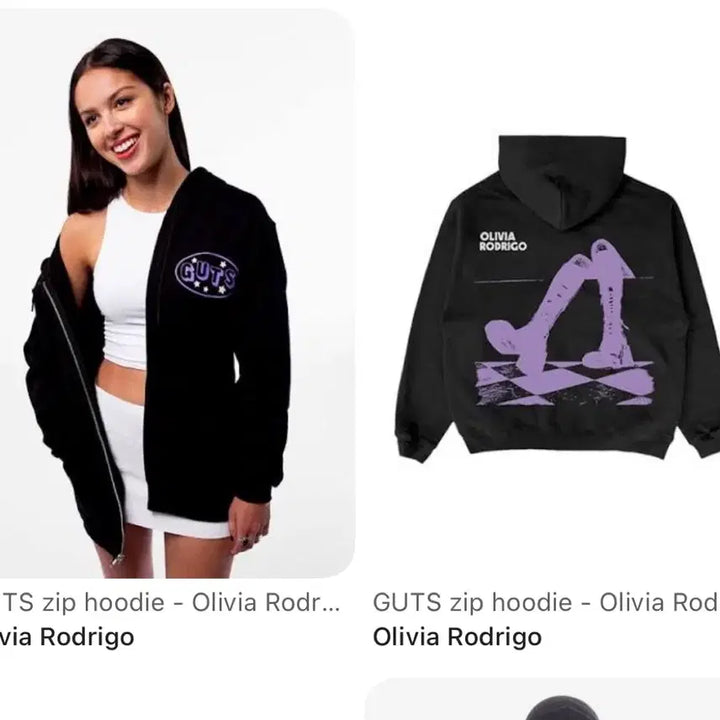 [BUNJANG] Olivia Rodrigo GUTS Hoodie Black L MD / 미개봉 새상품) 올리비아 로드리고 GUTS 후드집업 블랙 L MD 머천