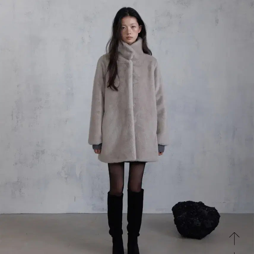 [BUNJANG] ODS Eco Fur Half Coat / Ods ECO FUR HALF COAT  에코 퍼자켓 하프코트