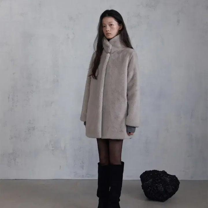 [BUNJANG] ODS Eco Fur Half Coat / Ods ECO FUR HALF COAT  에코 퍼자켓 하프코트