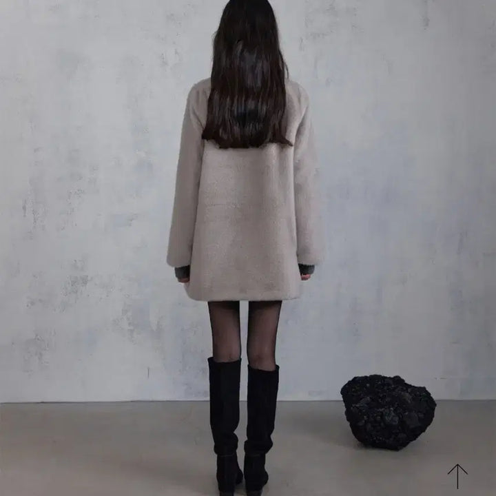 [BUNJANG] ODS Eco Fur Half Coat / Ods ECO FUR HALF COAT  에코 퍼자켓 하프코트