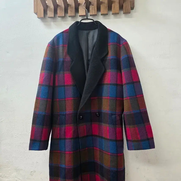 [BUNJANG] Vintage Handmade Check Wool Coat / 일본빈티지 핸드매이드 체크울코트